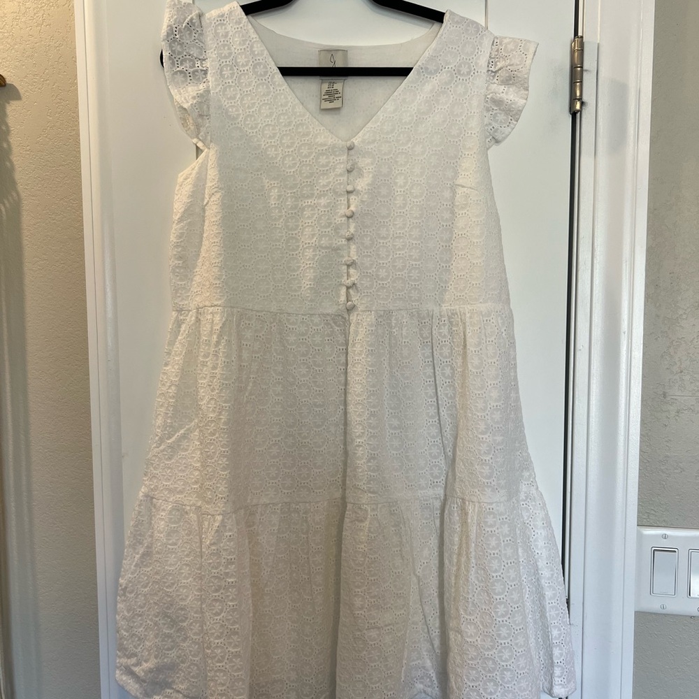 ‘Joie’ White Lace Babydoll Dress